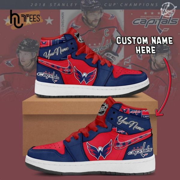 Custom NHL Washington Capitals Air Jordan 1 Hightop Sneaker