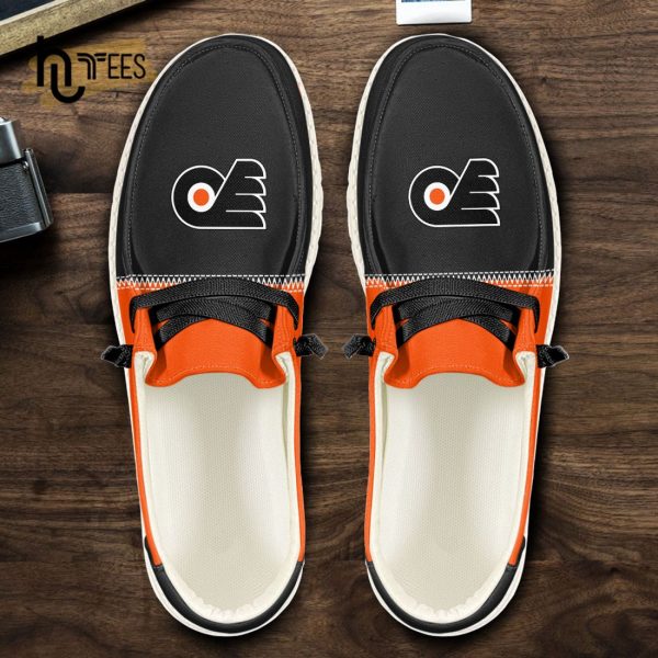 Custom Philadelphia Flyers NHL Black Hey Dude Shoes