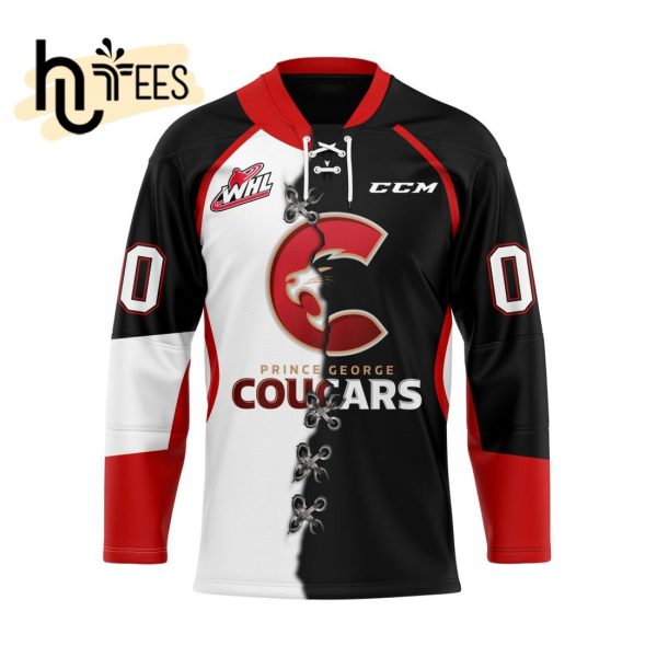 Custom Prince George Cougars Mix Home And Away Hockey Jersey