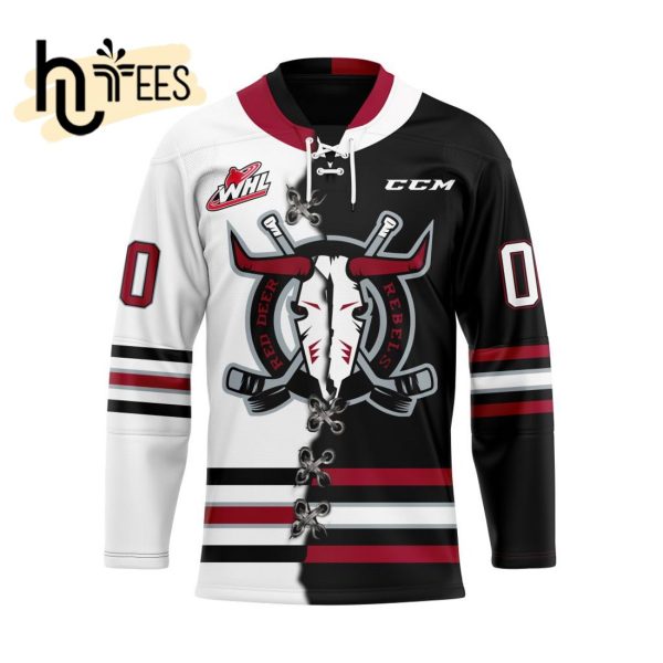 Custom Red Deer Rebels Mix Home And Away Hockey Jersey