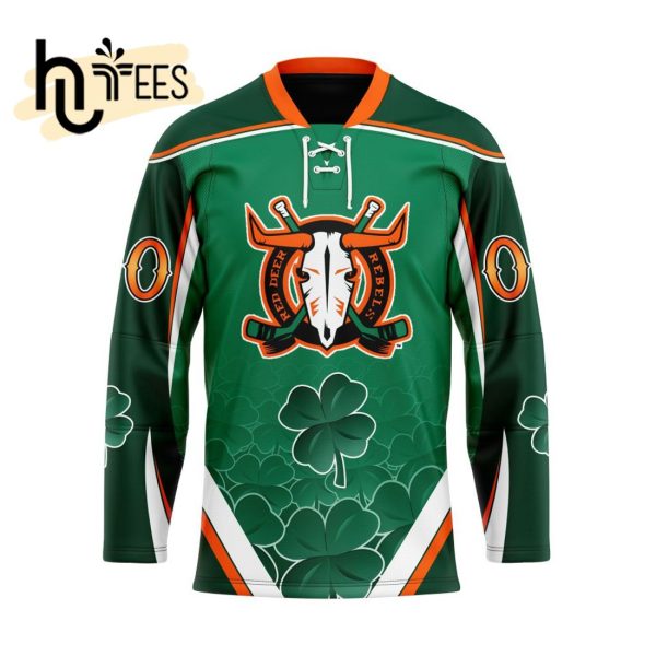 Custom Red Deer Rebels Team For St.Patrick Day Hockey Jersey