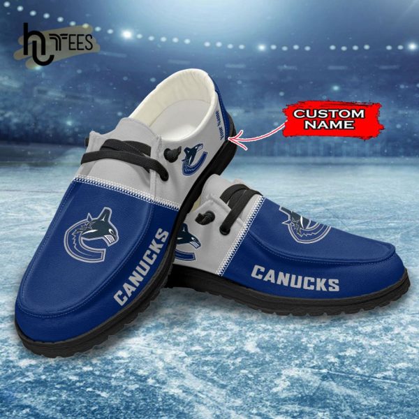 Custom Vancouver Canucks NHL Navy Hey Dude Shoes