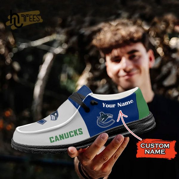 Custom Vancouver Canucks NHL White Hey Dude Shoes