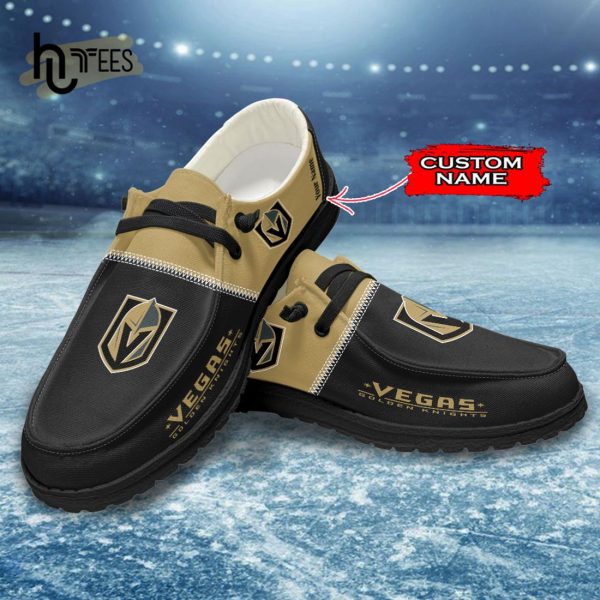 Custom Vegas Golden Knights NHL Black Hey Dude Shoes
