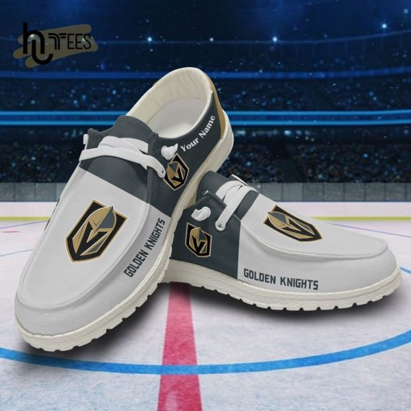 Custom Vegas Golden Knights NHL White Hey Dude Shoes