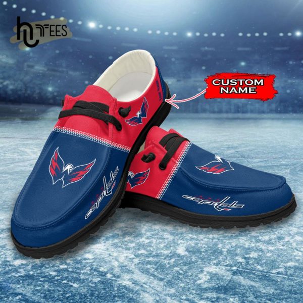 Custom Washington Capitals NHL Navy Hey Dude Shoes
