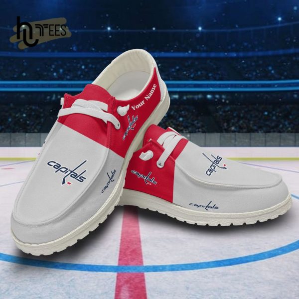 Custom Washington Capitals NHL White Hey Dude Shoes