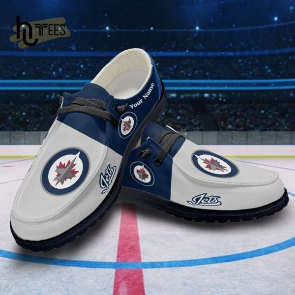 Custom Winnipeg Jets NHL White Hey Dude Shoes
