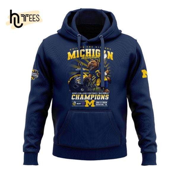 Michigan Wolverines Football 2024 College National Champions Navy Hoodie, Jogger, Cap