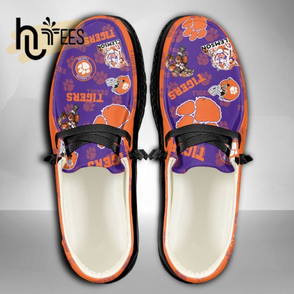 NCAA Clemson Tigers Custom Name Hey Dude Shoes