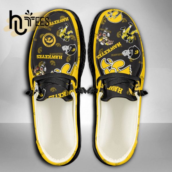 NCAA Iowa Hawkeyes Custom Name Hey Dude Shoes