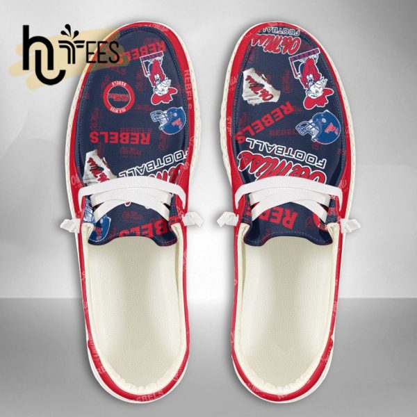 NCAA Ole Miss Rebels Custom Name Hey Dude Shoes