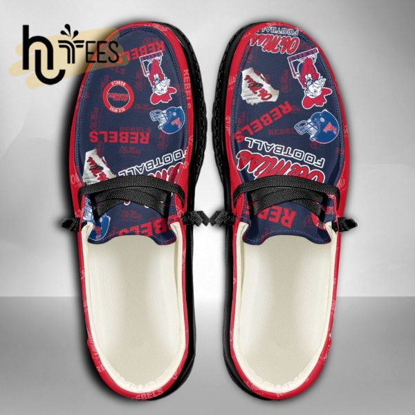 NCAA Ole Miss Rebels Custom Name Hey Dude Shoes