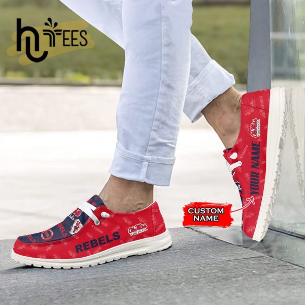 NCAA Ole Miss Rebels Custom Name Hey Dude Shoes