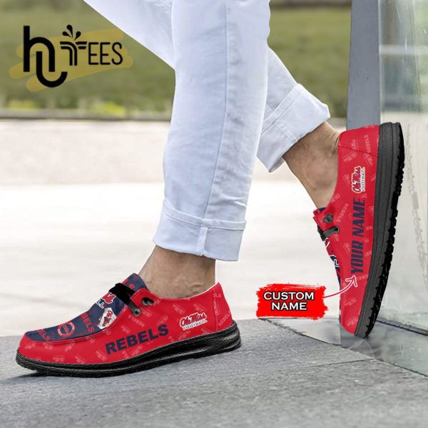 NCAA Ole Miss Rebels Custom Name Hey Dude Shoes