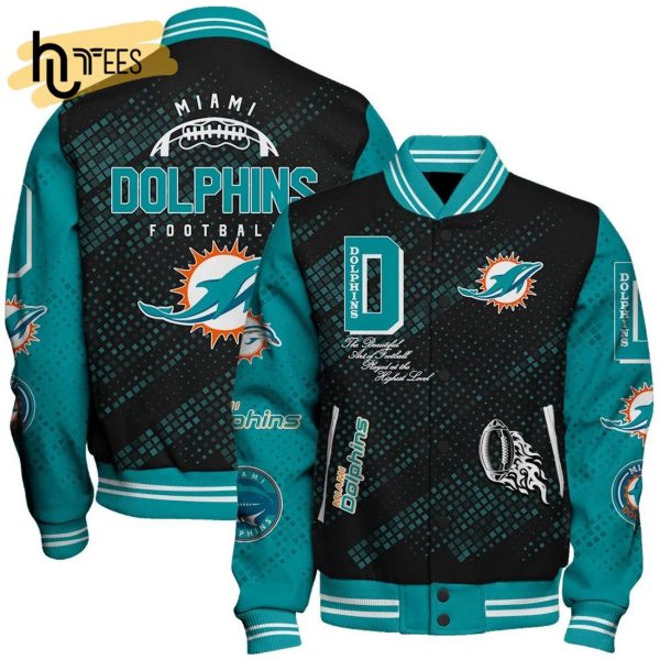 NFL Miami Dolphins Baseball Jacket, Sport Jacket, FootBall Fan Gifts