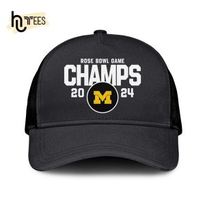 NCAA Michigan Football 2024 ROSE BOWL GAME Champions Baseball Jacket, Jogger, Cap