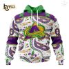 Personalized NHL Columbus Blue Jackets Special Mardi Gras Design Hoodie