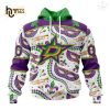 Personalized NHL Detroit Red Wings Special Mardi Gras Design Hoodie