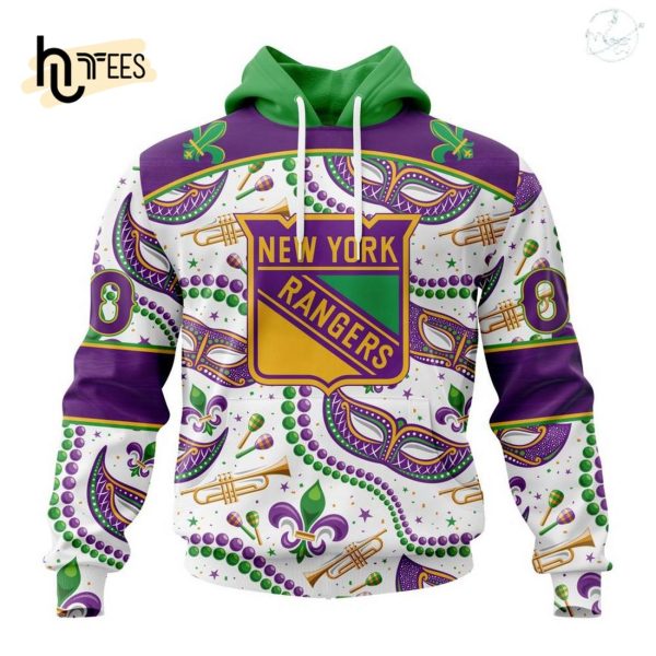 Personalized NHL New York Rangers Special Mardi Gras Design Hoodie