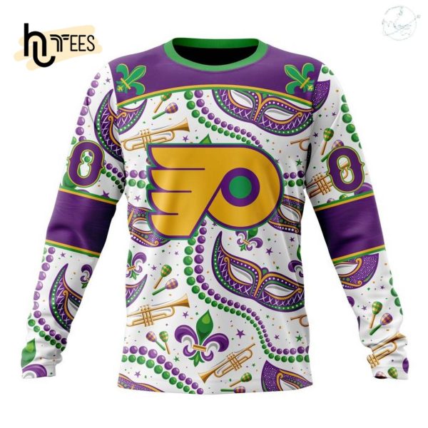 Personalized NHL Philadelphia Flyers Special Mardi Gras Design Hoodie