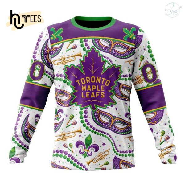 Personalized NHL Toronto Maple Leafs Special Mardi Gras Design Hoodie