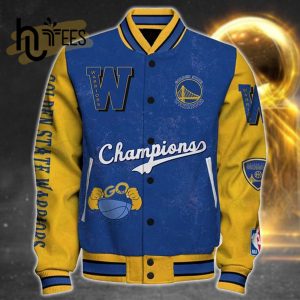 NBA Golden State Warriors 7X Champions Print Baseball Jacket