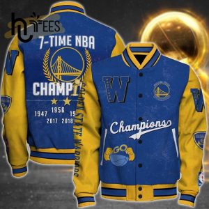 NBA Golden State Warriors 7X Champions Print Baseball Jacket