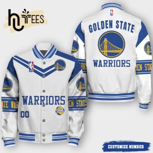 Golden State Warriors Custom NBA Classic White Baseball Jacket