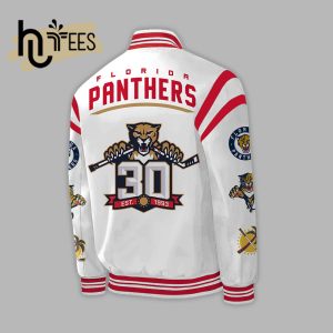 Florida Panthers NHL 2024 White Baseball Jacket, Jogger, Cap