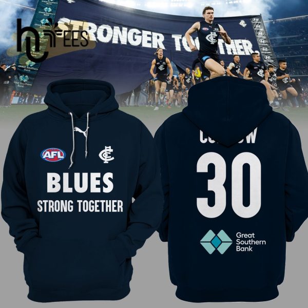 AFL Carlton Blues Charlie Curnow Strong Together Hoodie, Jogger, Cap
