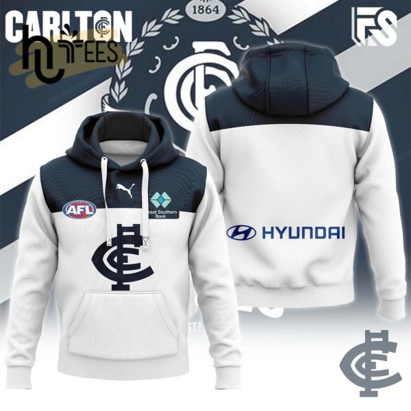 AFL Carlton Blues Combo 2024 White Hoodie, Jogger