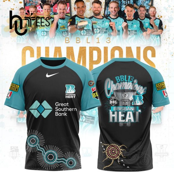 Brisbane Heat BBL 13 Men 2024 Champions Blue T-Shirt, Cap