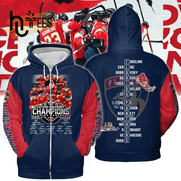 Florida Panthers NHL Eastern Conference Final Champs Navy Hoodie 3D