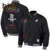 Houston Rockets H-Town NBA 2024 Black Baseball Jacket, Jogger, Cap