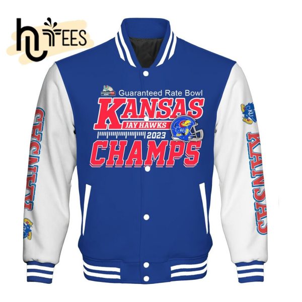 Kansas Jayhawks Guaranteed Rate Bowl Champions Navy Baseball Jacket