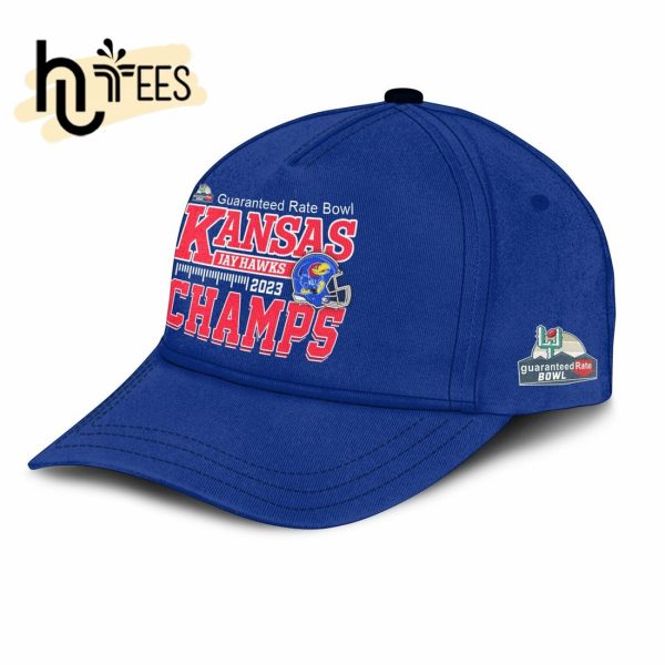 Kansas Jayhawks NCAA Guaranteed Rate Bowl Champions Red Hoodie, Jogger, Cap