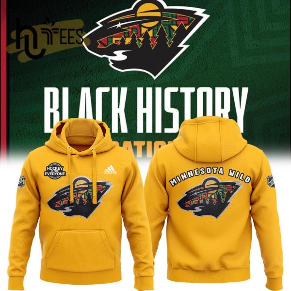 Limited Black History Minnesota Wild Hockey Team Yellow Hoodie 3D