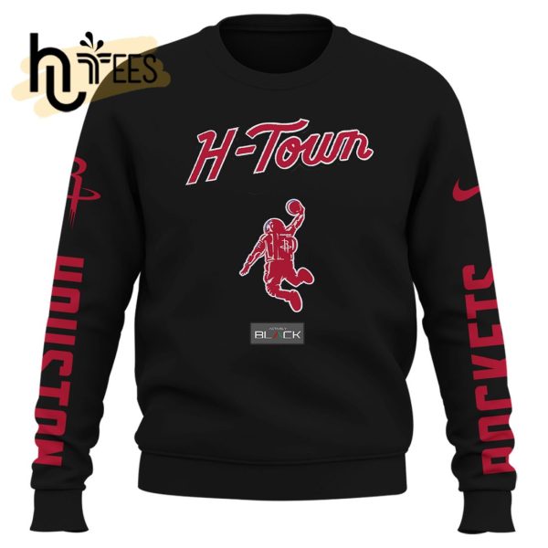NBA Houston Rockets H-Town 2024 Black Sweatshirt, Jogger, Cap