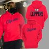 NBA LA Clippers Stacked Logo Pullover Grey Hoodie 3D