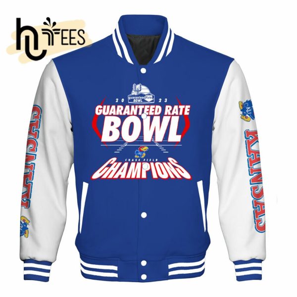 NCAA Kansas Jayhawks Guaranteed Rate Bowl Champions Navy Baseball Jacket