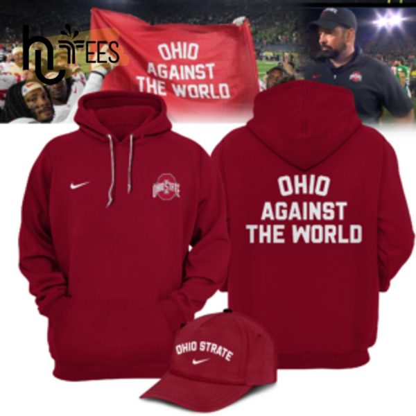 NCAA Ohio State Buckeyes Against The World Red Hoodie, Jogger, Cap