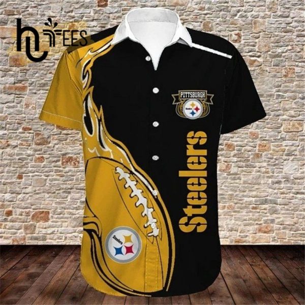 NFL Pittsburgh Steelers Black Yellow Ball Trendy Hawaiian Shirt Aloha Shirt