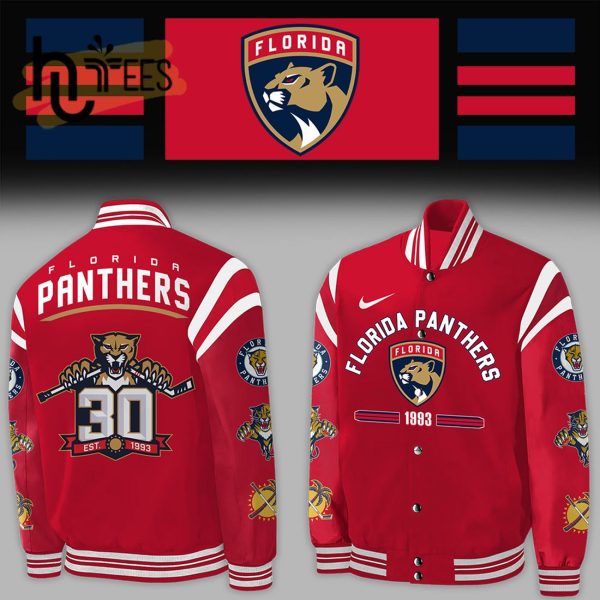 NHL Florida Panthers 2024 Red Baseball Jacket, Jogger, Cap