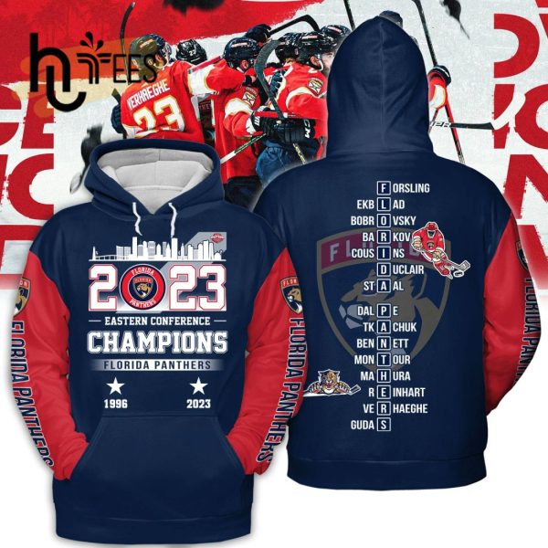 NHL Florida Panthers Eastern Conference Champs Navy Hoodie 3D