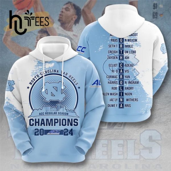 North Carolina Tar Heels Men’s Basketball Blue Apparels Hoodie 3D