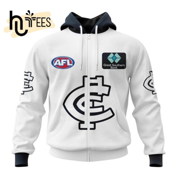 Personalized AFL Carlton Blues FC White Hoodie