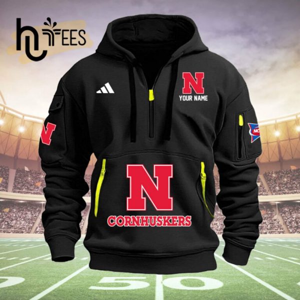 NCAA Nebraska Cornhuskers Football Custom Name Black Hoodie