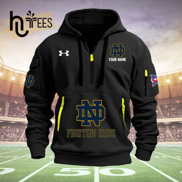 NCAA Notre Dame Fighting Irish Football Custom Name Black Hoodie