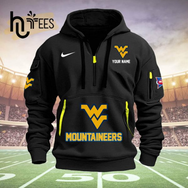 NCAA West Virginia Mountaineers Football Custom Name Black Hoodie